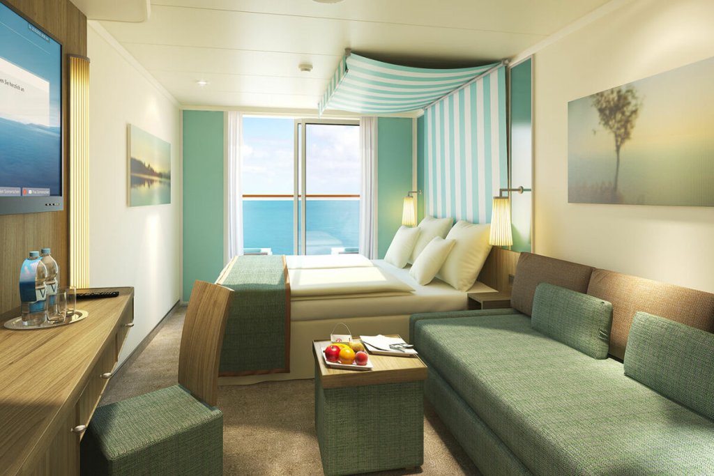 Moderne Veranda-Suite mit eleganter Ausstattung und Meerblick.