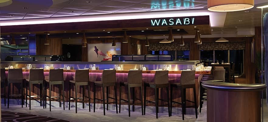 Wasabi Bar mit Tresen und Sitzbereichen für asiatische Spezialitäten.