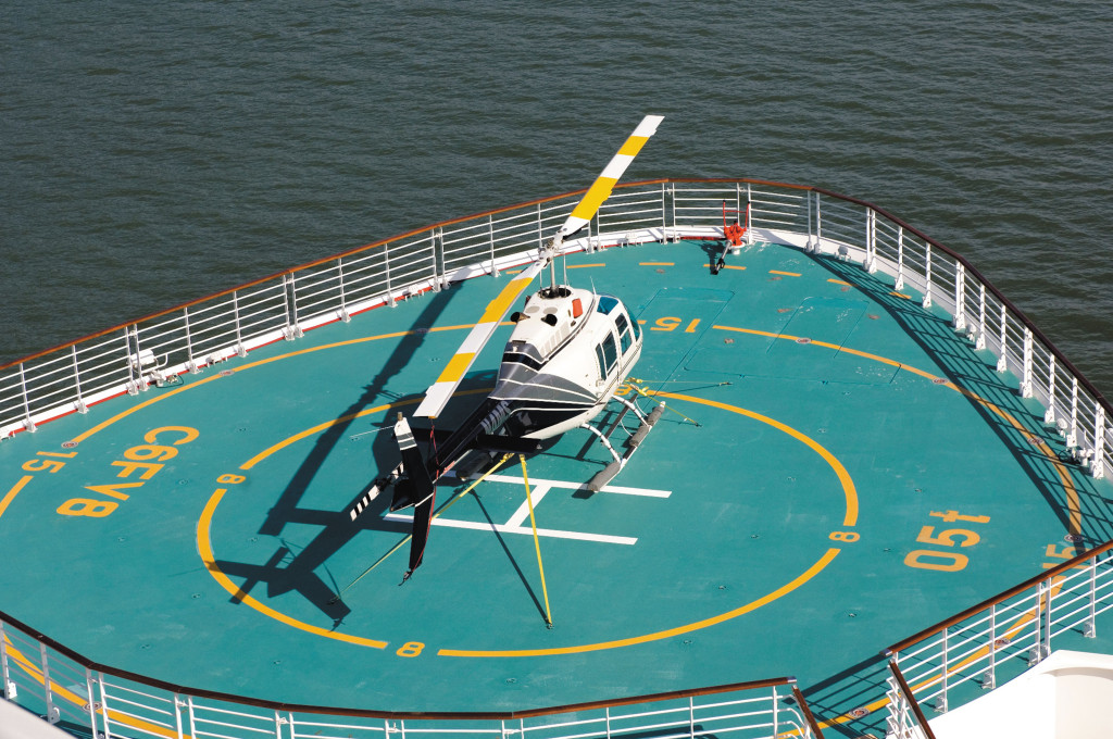 Helikopterdeck auf dem Schiff für Notfalleinsätze