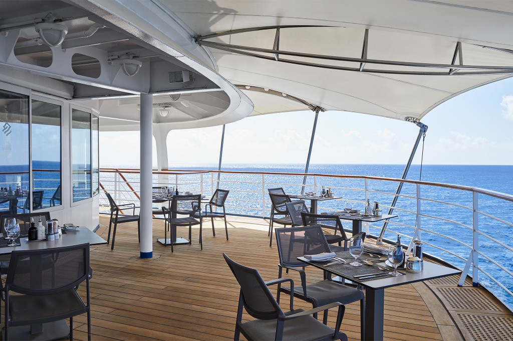 La Terrazza Deck Restaurant der Silver Shadow mit Meerblick.