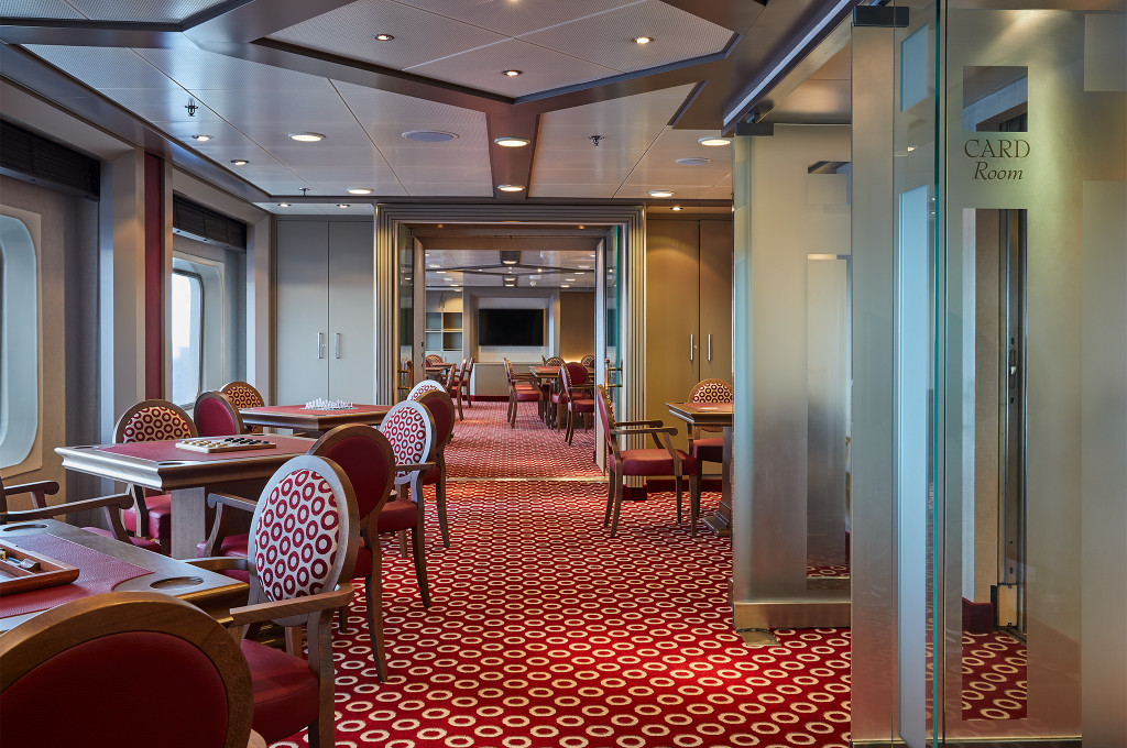 Kartenspielzimmer der Silver Shadow mit Fensterblick.