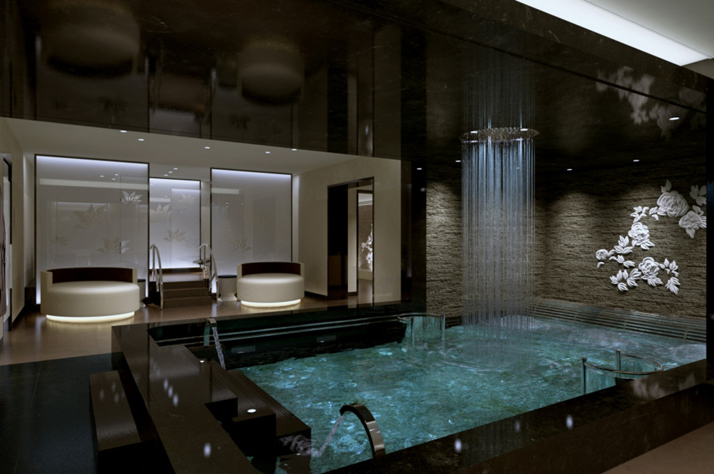 Luxuriöser Spa-Bereich mit Thermalbad und dekorativen Wandelementen auf der Majestic Princess.